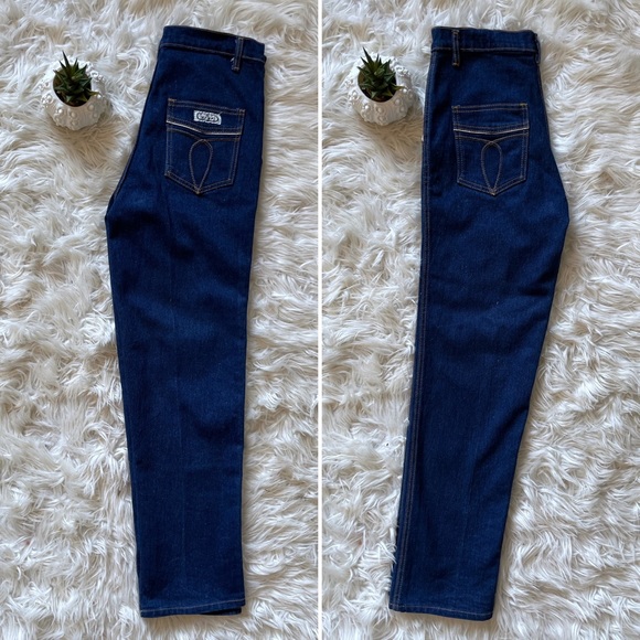 Vintage 1980s dark denim high rise straight leg pants - Picture 6 of 16